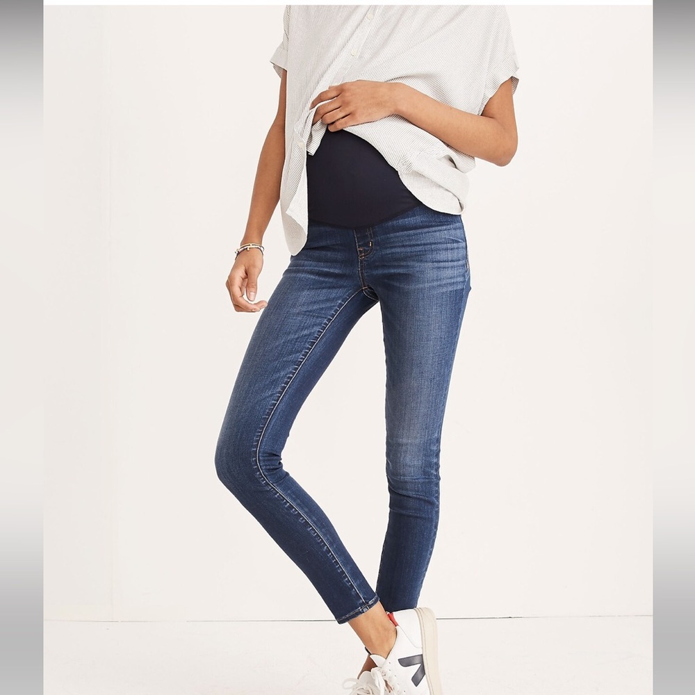 Madewell Maternity Over-the-Belly Skinny Jeans, Danny Wash, size 25